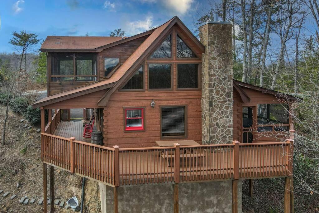 Over The Mountain - Smoky Mountain View Cabin 塞维尔维尔 外观 照片